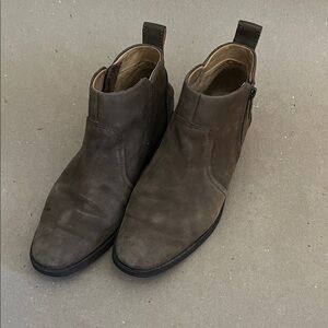 UGG  Women's Brown Suede Ankle Booties - Side Zip